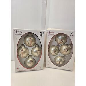 Michaels Sparkling Creations Angel Christmas Ornaments 4 Glass Balls